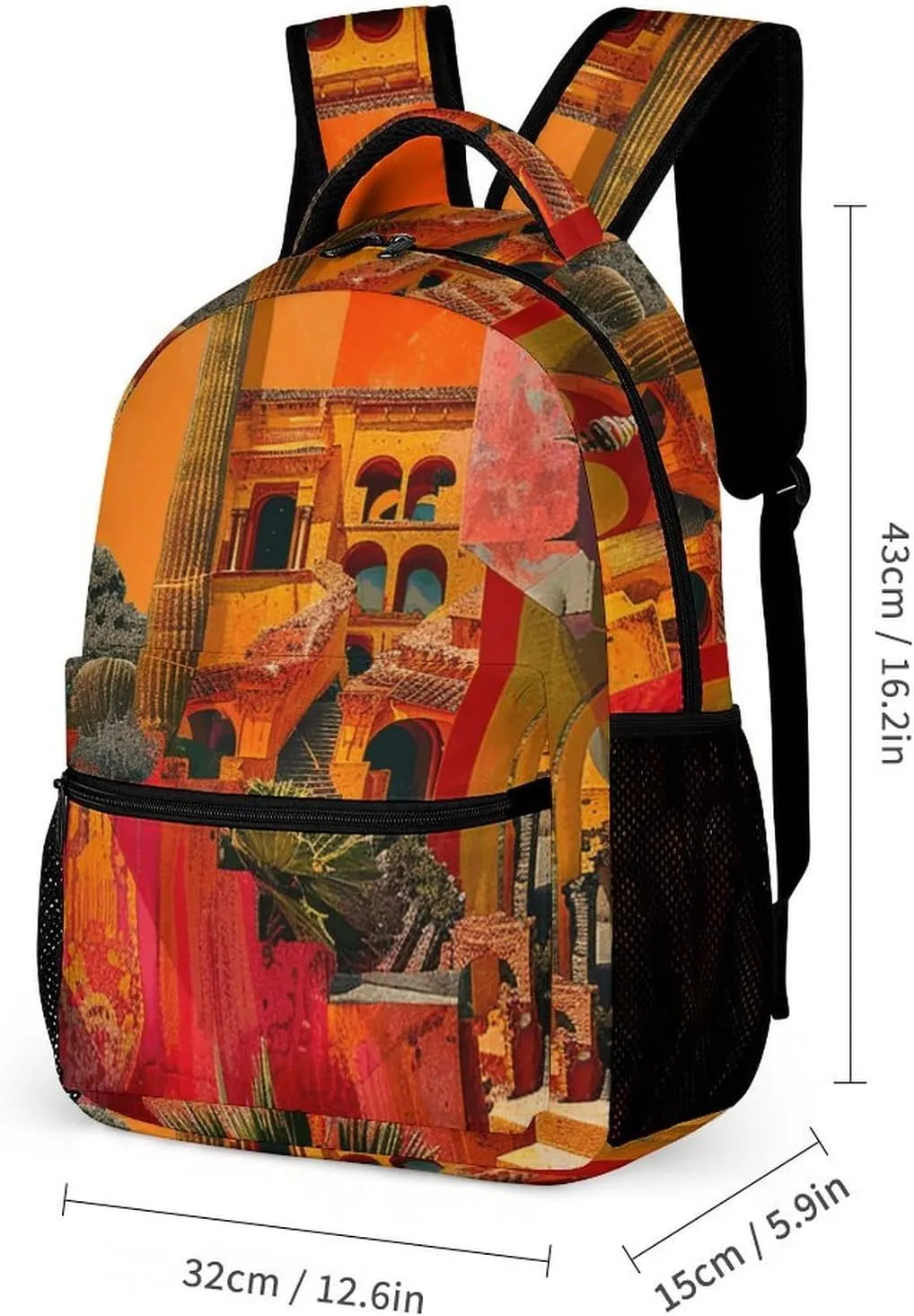 Backpack for Men Women Laptop Backpack Artistic Color Collage Casual Daypack Laptop Bag for Travel