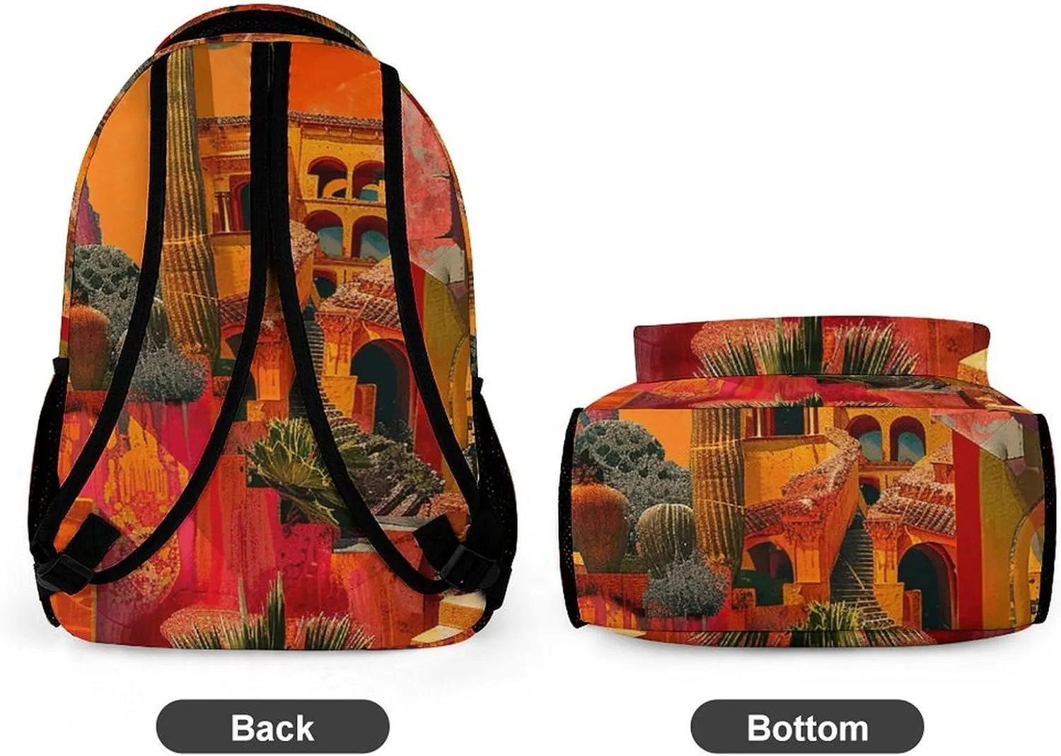 Backpack for Men Women Laptop Backpack Artistic Color Collage Casual Daypack Laptop Bag for Travel