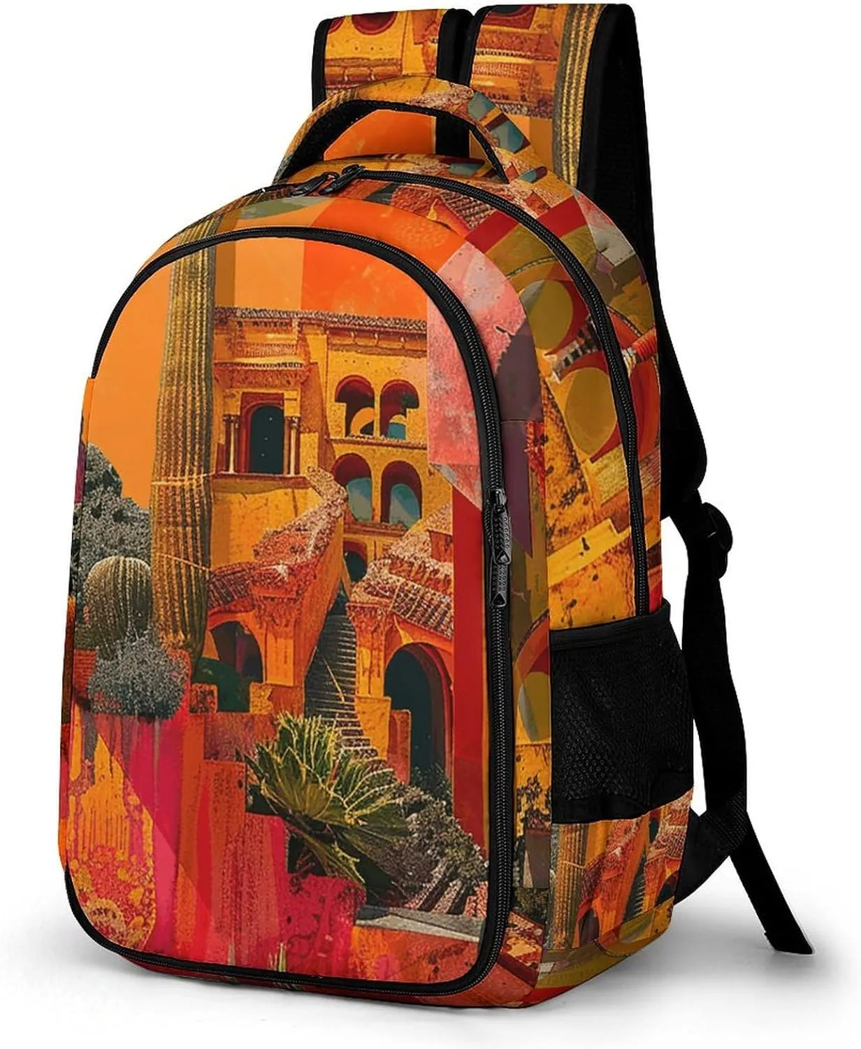 Backpack for Men Women Laptop Backpack Artistic Color Collage Casual Daypack Laptop Bag for Travel