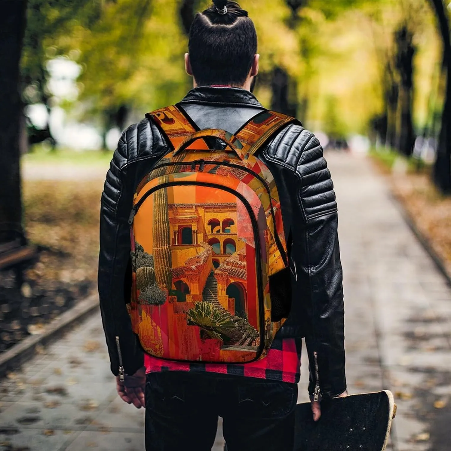 Backpack for Men Women Laptop Backpack Artistic Color Collage Casual Daypack Laptop Bag for Travel