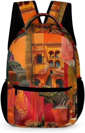 Backpack for Men Women Laptop Backpack Artistic Color Collage Casual Daypack Laptop Bag for Travel