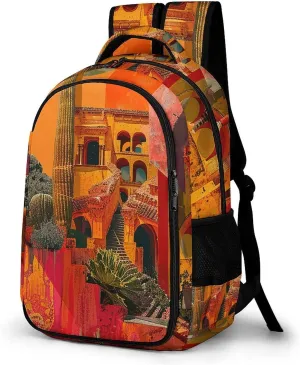 Backpack for Men Women Laptop Backpack Artistic Color Collage Casual Daypack Laptop Bag for Travel