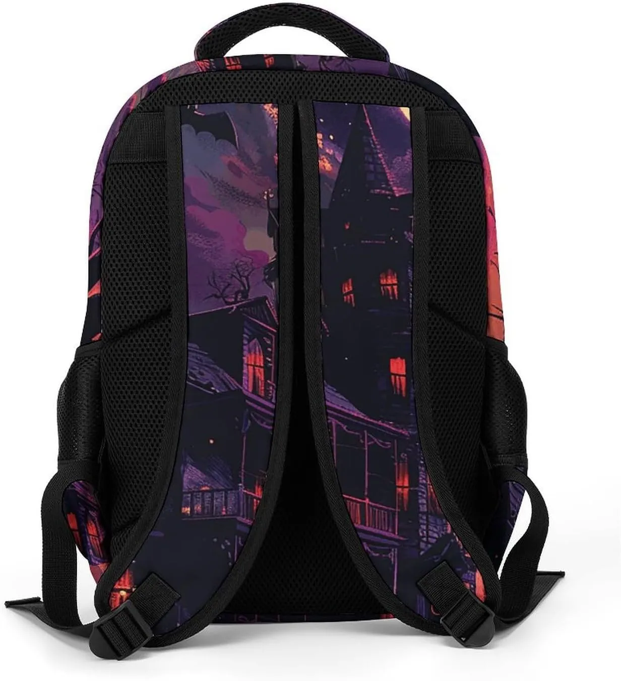 Backpack for Men Women Laptop Backpack Black Haunted House Casual Daypack Laptop Bag for Travel