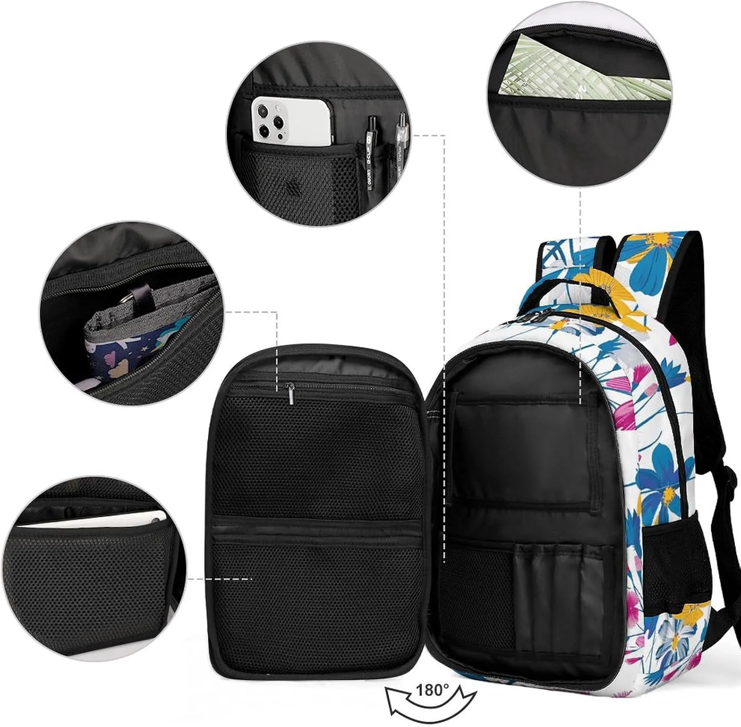 Backpack for Men Women Laptop Backpack Charming Petal Style Casual Daypack Laptop Bag for Travel