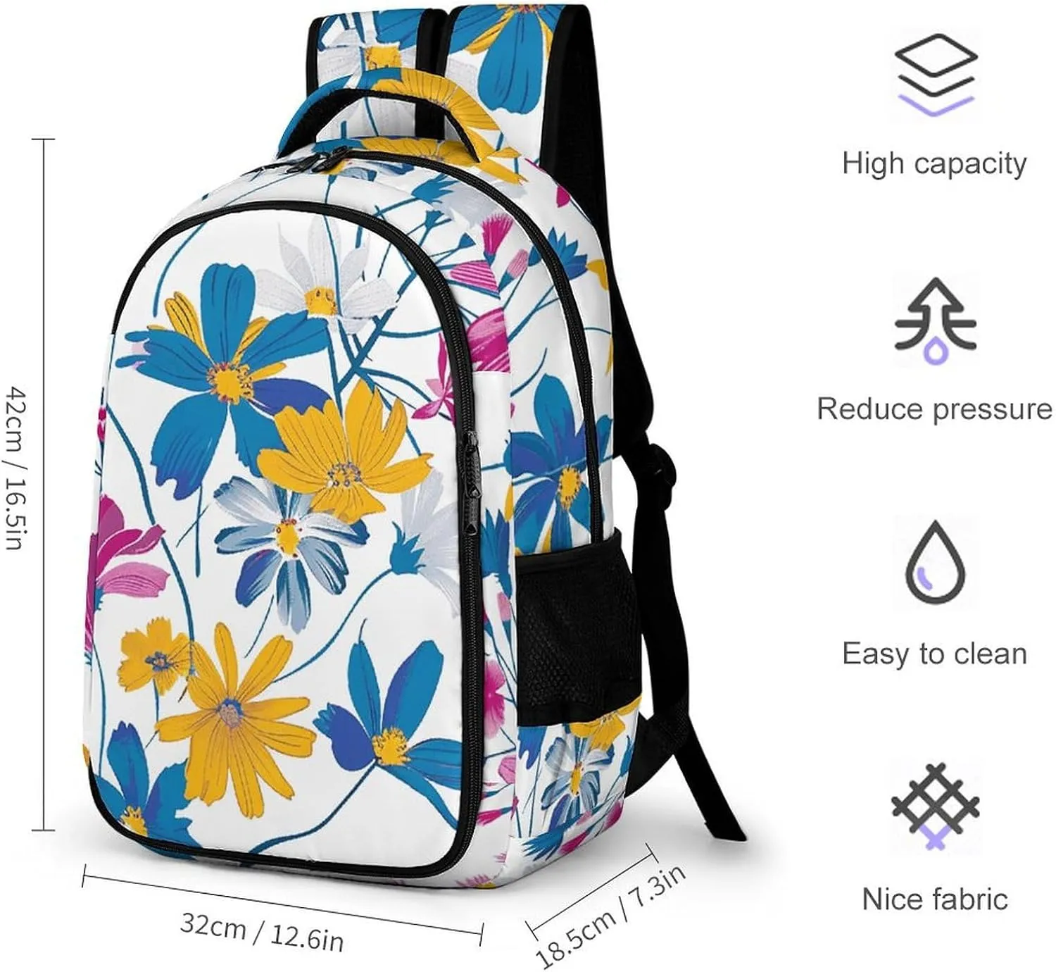 Backpack for Men Women Laptop Backpack Charming Petal Style Casual Daypack Laptop Bag for Travel