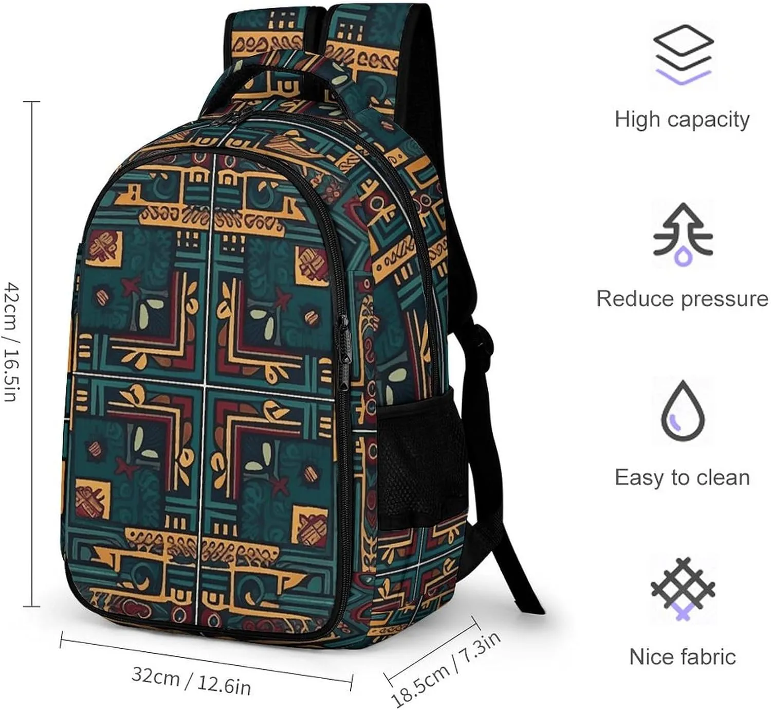 Backpack for Men Women Laptop Backpack Cyan And Red Casual Daypack Laptop Bag for Travel