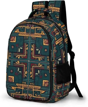 Backpack for Men Women Laptop Backpack Cyan And Red Casual Daypack Laptop Bag for Travel