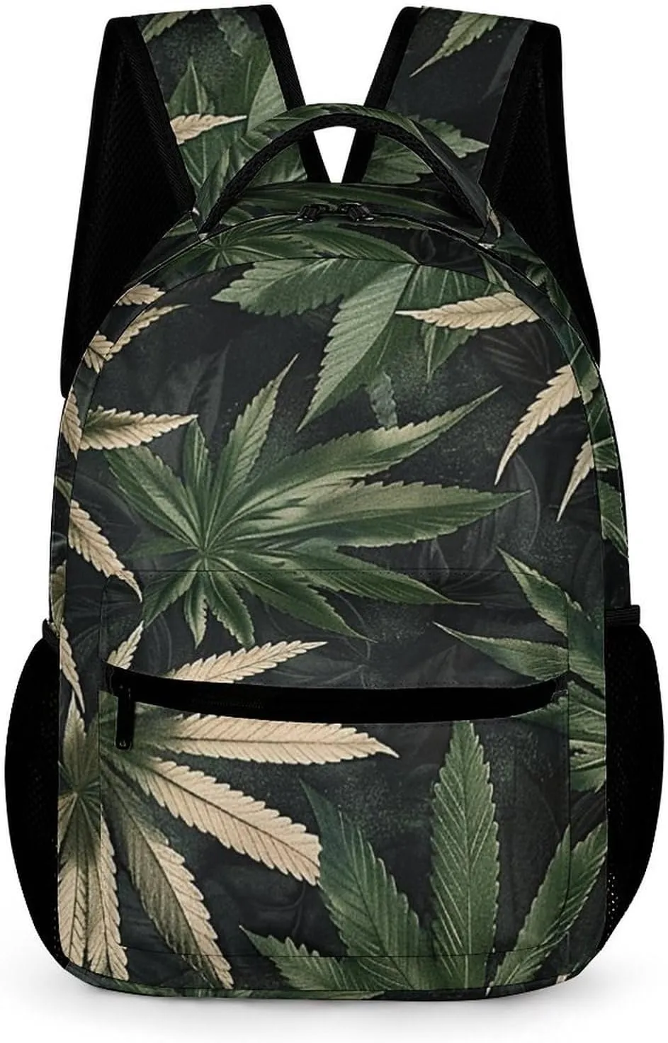 Backpack for Men Women Laptop Backpack Dark Green Leaves Casual Daypack Laptop Bag for Travel