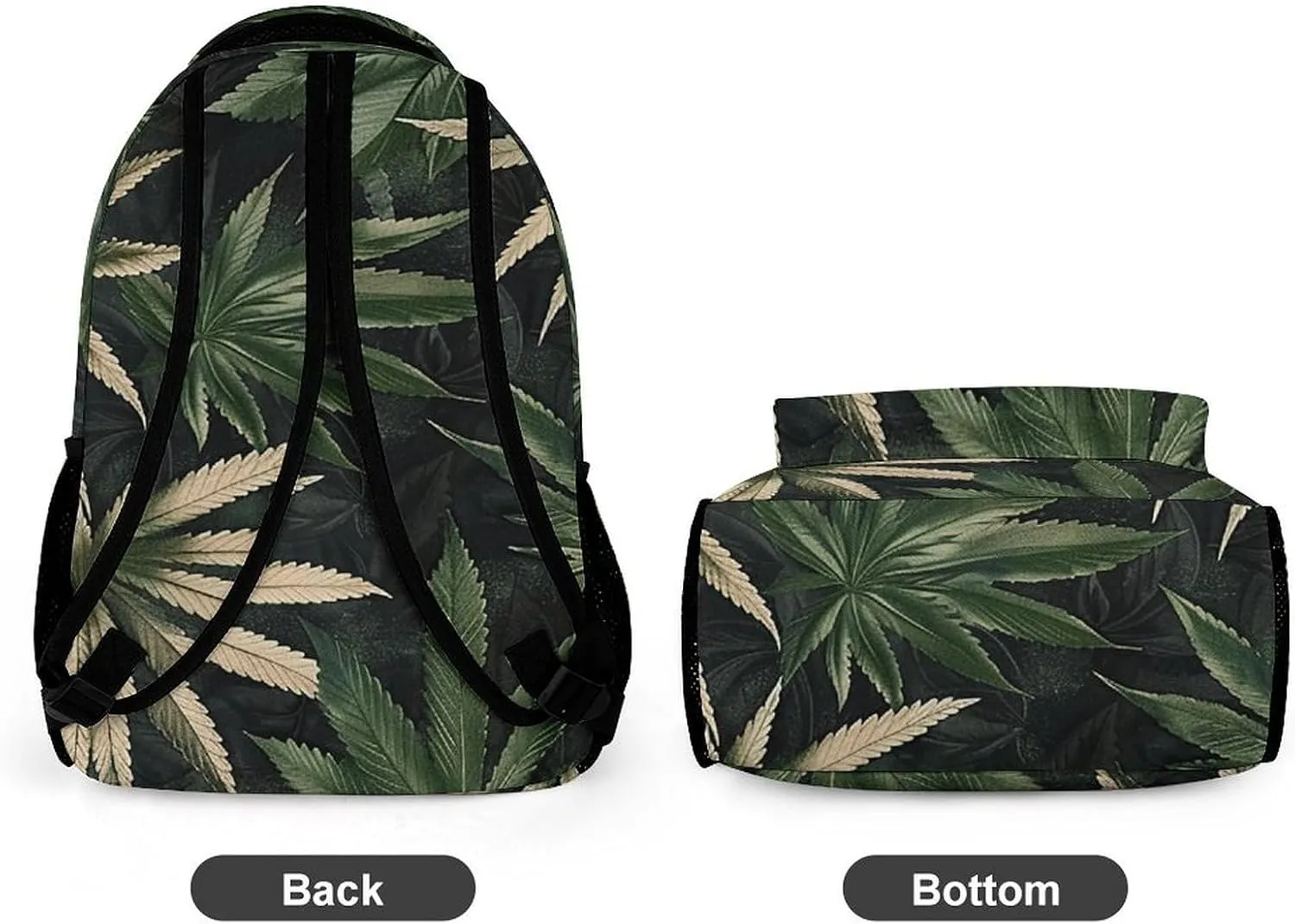 Backpack for Men Women Laptop Backpack Dark Green Leaves Casual Daypack Laptop Bag for Travel