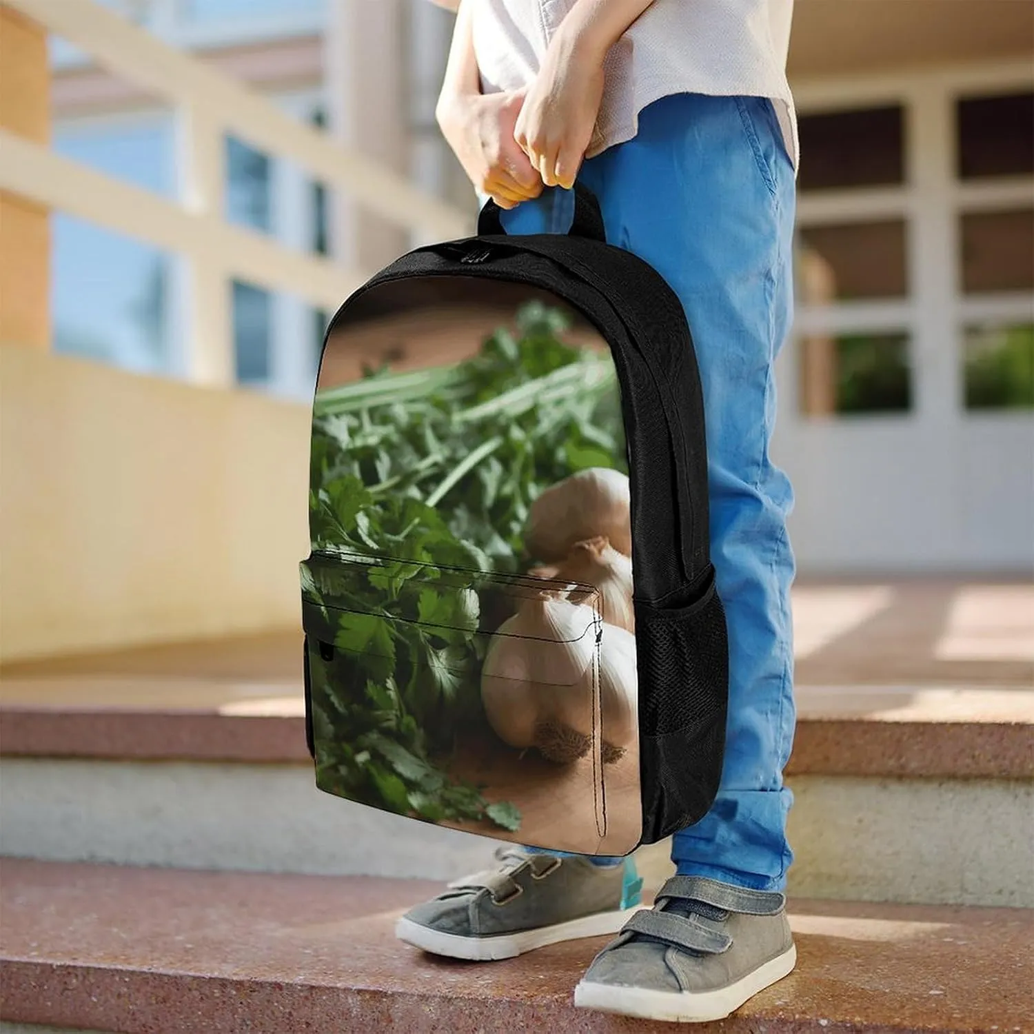 Backpack for Men Women Laptop Backpack Garlic And Cilantro Casual Daypack Laptop Bag for Travel, 42x30.5cm