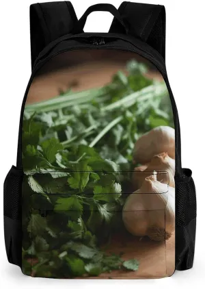 Backpack for Men Women Laptop Backpack Garlic And Cilantro Casual Daypack Laptop Bag for Travel, 42x30.5cm