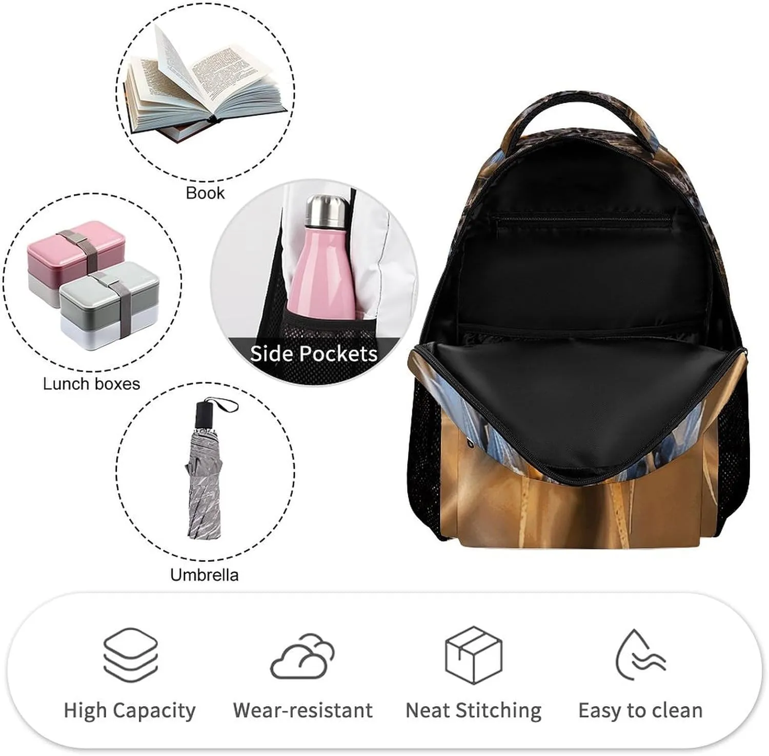 Backpack for Men Women Laptop Backpack Image of Two Thorns Casual Daypack Laptop Bag for Travel