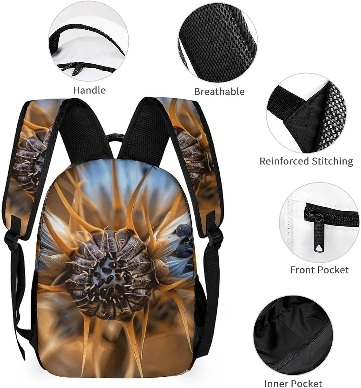Backpack for Men Women Laptop Backpack Image of Two Thorns Casual Daypack Laptop Bag for Travel