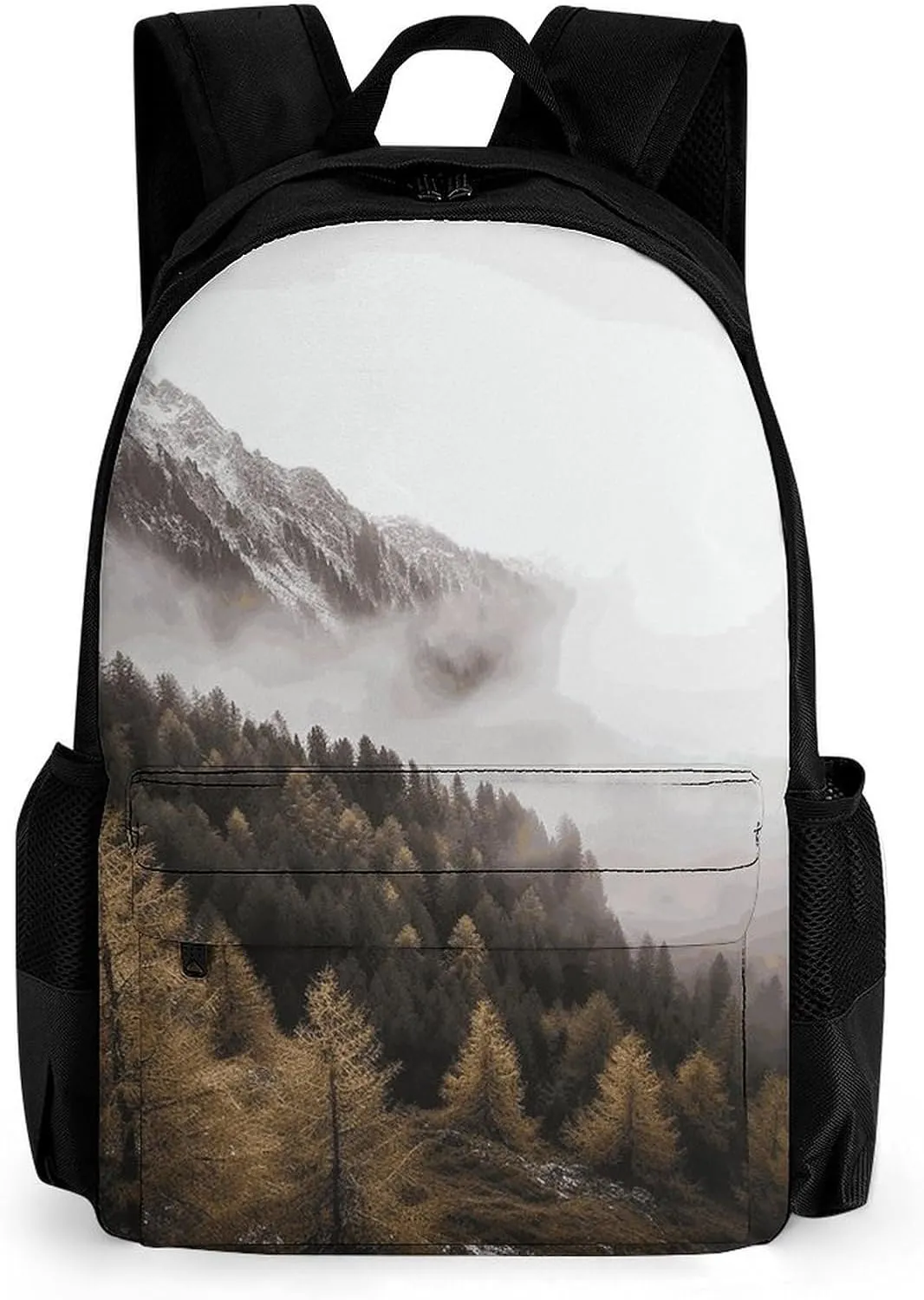 Backpack for Men Women Laptop Backpack Landscape of Trees And Mountain Surrounded by Fog Casual Daypack Laptop Bag for Travel