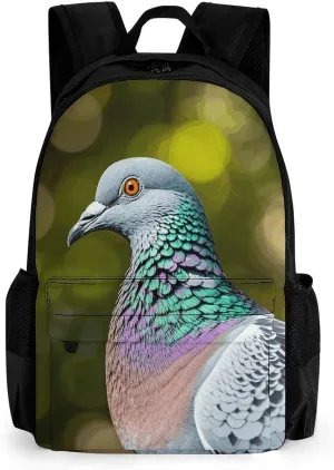 Backpack for Women Men Grey Pigeon Laptop Backpack Casual Bookbag for Travel Business Simple Daypack