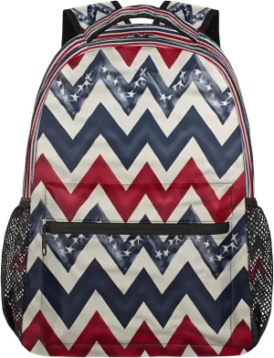 Backpack for Women Men, Memorial Day Casual Backpacks, Waterproof Lightweight Abstract Flag Daypack Bags for Travel Camping Work