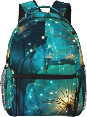 Backpack for Women Men's Casual Daypack Dog Catching Pheasant Hiking Rucksack Outdoor Travel Bag, Unreal Flower, One Size