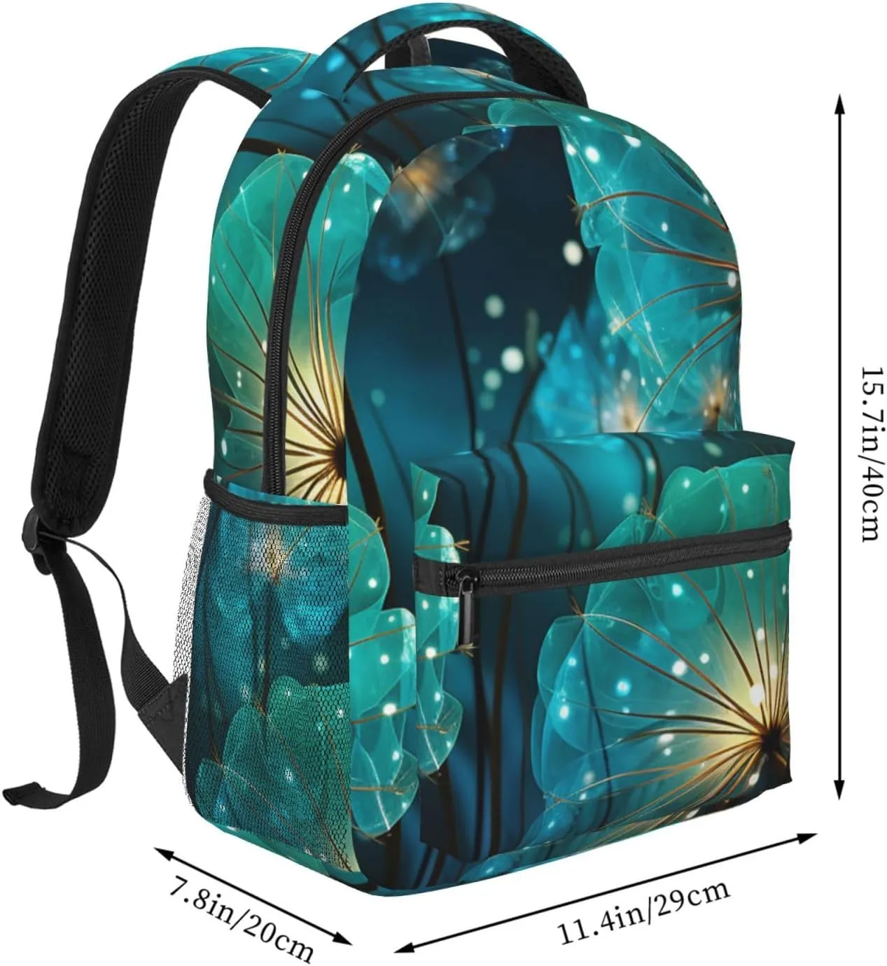 Backpack for Women Men's Casual Daypack Dog Catching Pheasant Hiking Rucksack Outdoor Travel Bag, Unreal Flower, One Size