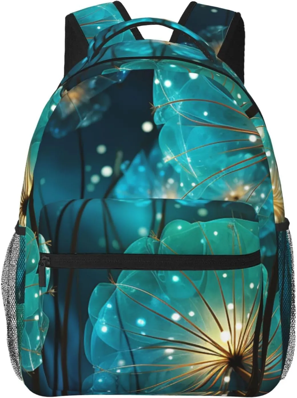 Backpack for Women Men's Casual Daypack Dog Catching Pheasant Hiking Rucksack Outdoor Travel Bag, Unreal Flower, One Size