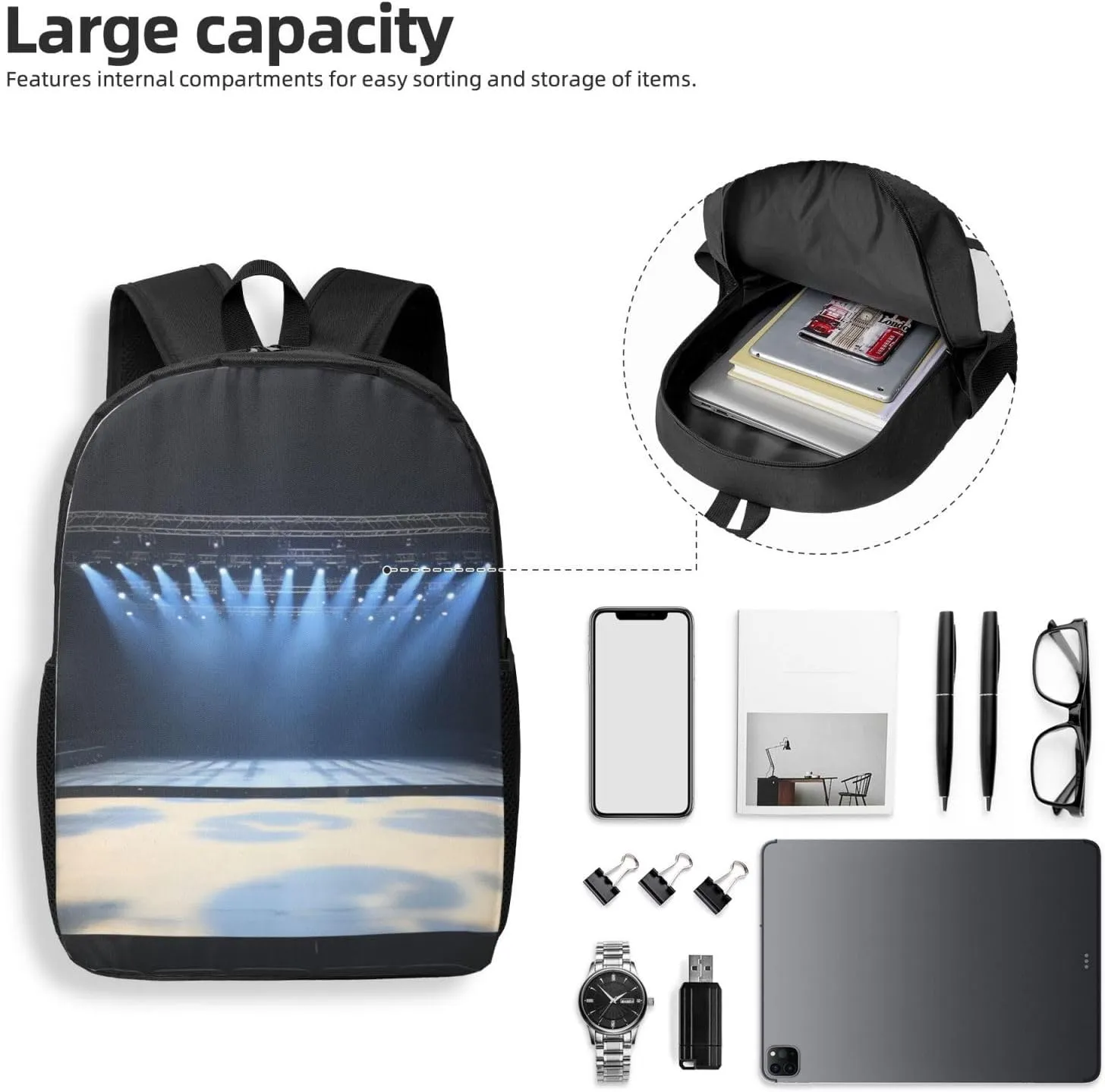 Backpack Free Stage Travel Casual Laptop Backpack 17 inch Waterproof Hiking Daypack for Men Women