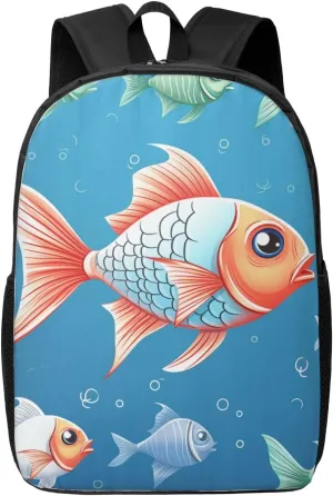 Backpack Ornamental fish Travel Casual Laptop Backpack 17 inch Waterproof Hiking Daypack for Men Women