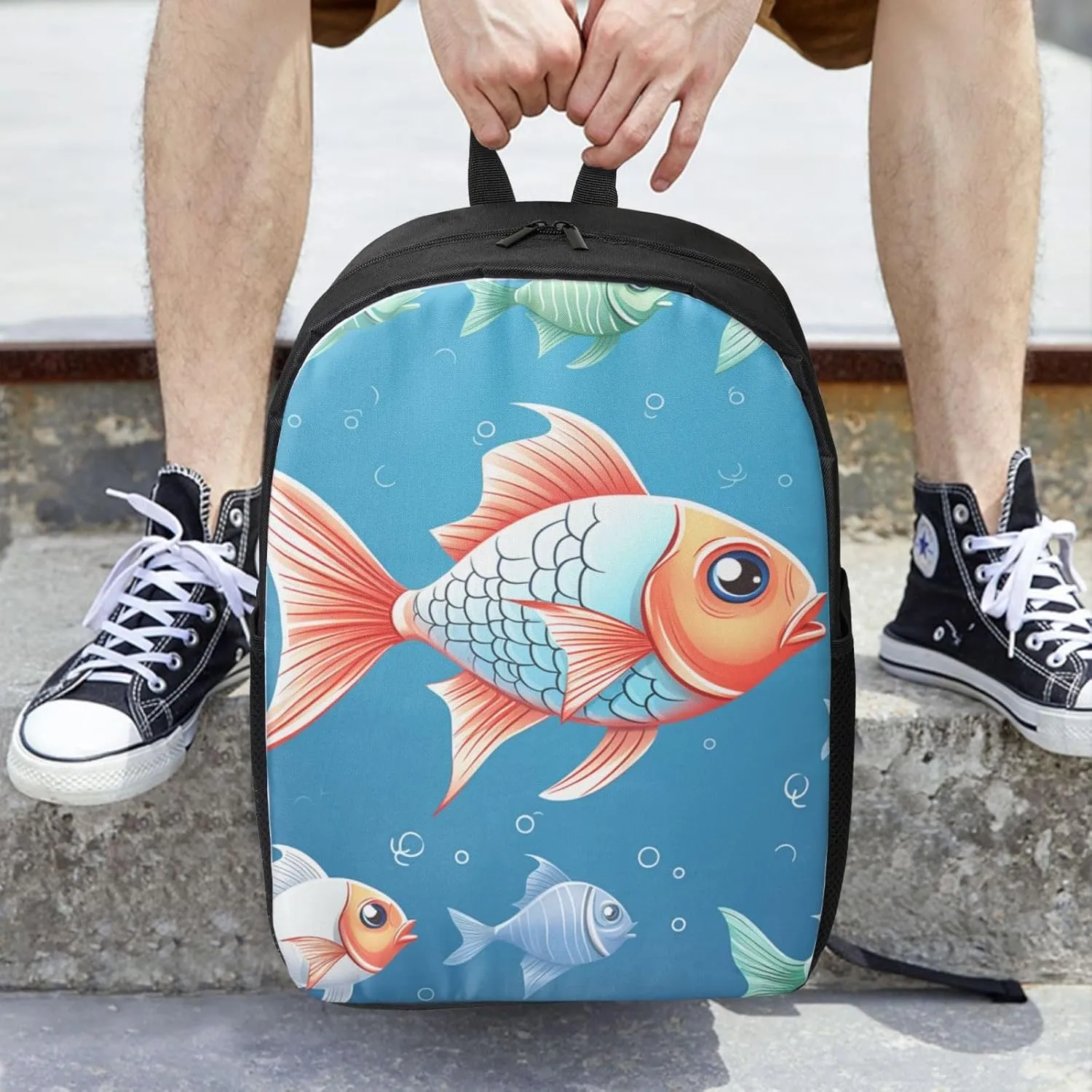 Backpack Ornamental fish Travel Casual Laptop Backpack 17 inch Waterproof Hiking Daypack for Men Women