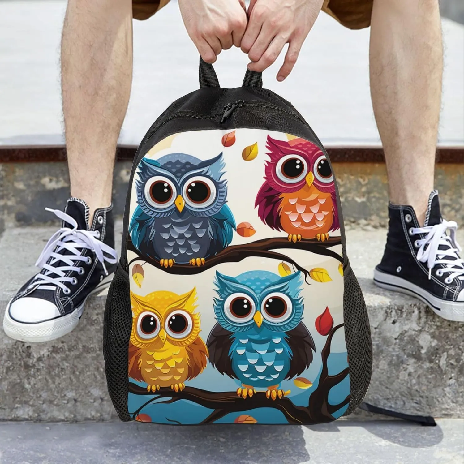 Backpack Owls On Tree Branches Travel Casual Laptop Backpack Waterproof Hiking Daypack For Men Women