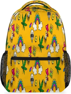 Backpack Poisonous Mushroom Skull Travel School Backpacks Casual Hiking College Daypack Sports Laptop Backpack for Women Men Girls Boys