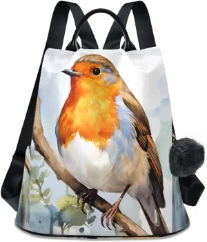 Backpack Purse for Women Fashion Travel Anti-theft Bird Sparrow 6 Daypack Casual Shoulder Bag Medium Size