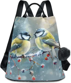 Backpack Purse for Women Fashion Travel Anti-theft Yellow Sparrow Daypack Casual Shoulder Bag Medium Size