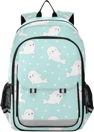 Backpack Seal Walrus Sea Lion School Shoulder Bag Lightweight Laptop Backpack Student Casual Travel Daypack
