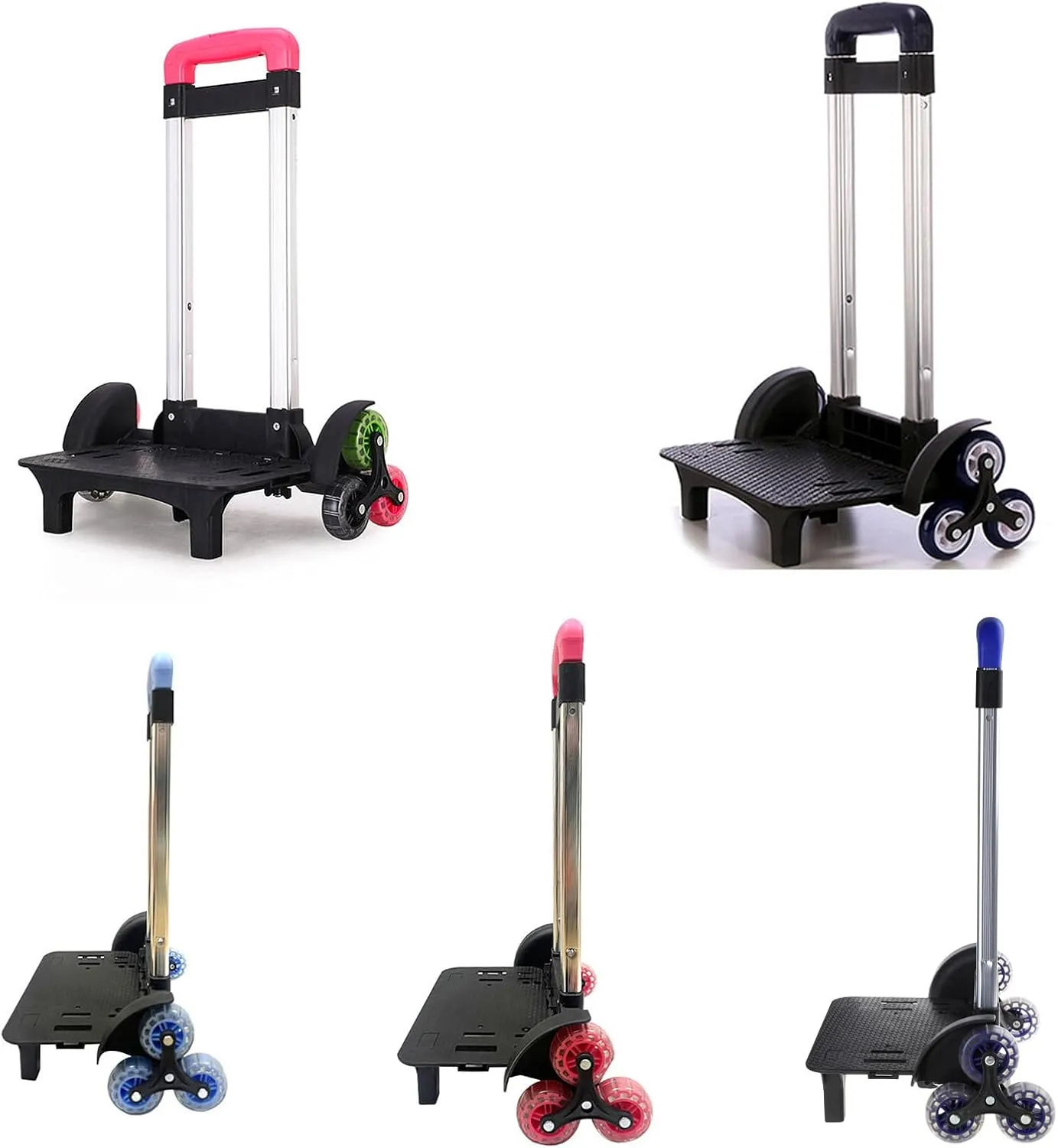 Backpack Trolley Foldable Trolley Cart 6 Rolling-Luggage Carts Aluminium Alloy Luggage Hand Cart for School Bags Foldable Trolley Cart Backpack Trolley Aluminium Alloy Hand Cart for School