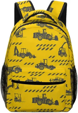 Backpack with Chest Strap Heavy Equipment Machinery Lightweight Casual Daypack Silhouette Travel Computer Notebooks Bag for Men Women