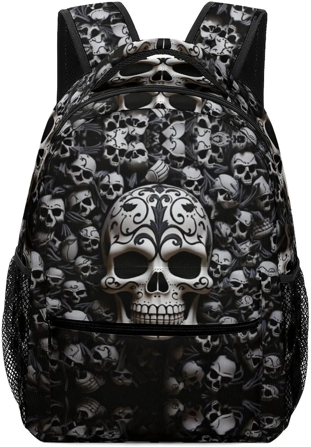 Backpacks Black And White Skulls Travel Bag Laptop Backpack Casual Daypack for Weekender Business Hiking