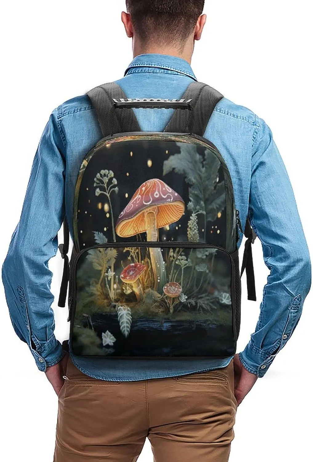 Backpacks Butterfly Mushroom Travel Bag Business Work Laptop Backpack