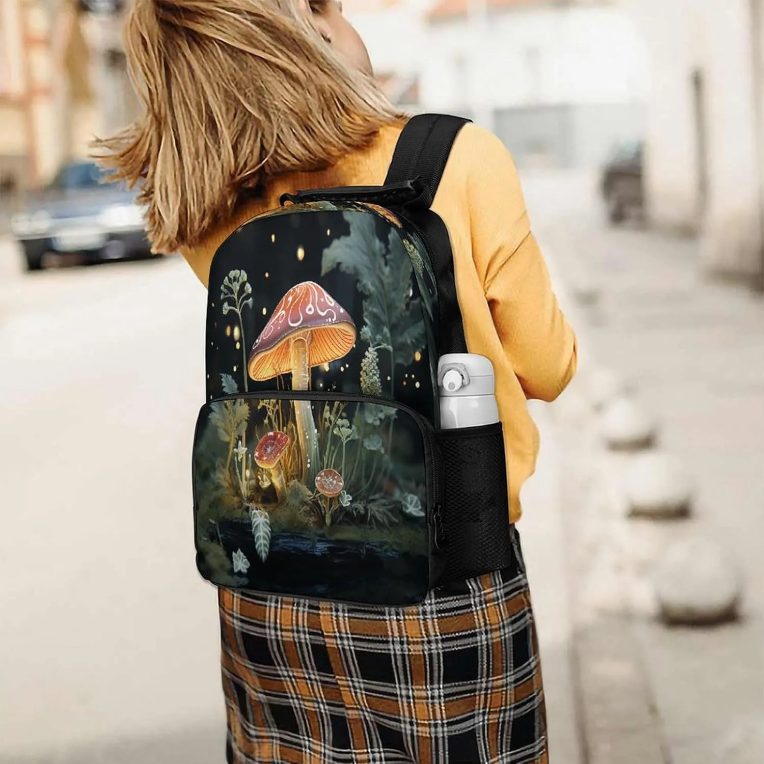 Backpacks Butterfly Mushroom Travel Bag Business Work Laptop Backpack