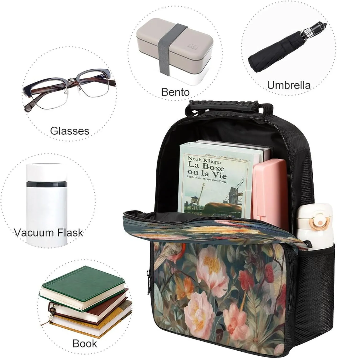 Backpacks Flowers Birds Travel Bag Business Work Laptop Backpack