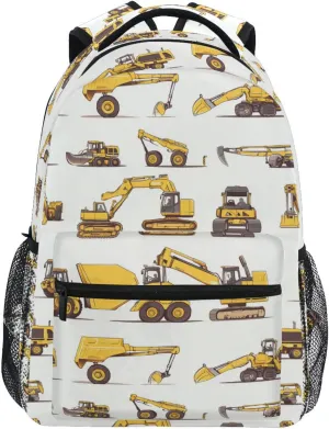 Backpacks for Men and Women Fashion Backpack with Chest Strap for College Work Construction Vehicles