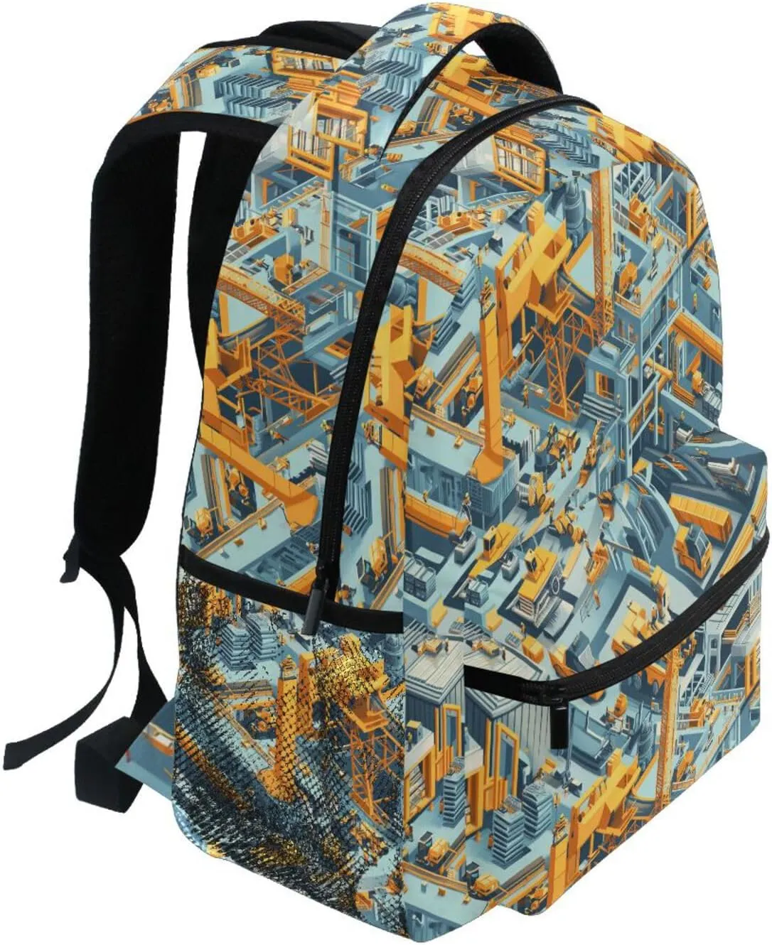 Backpacks for Men Women Fashion Stylish Travel Bags with Chest Strap for Travel Trip Plant Building Bulldozer Tower Crane
