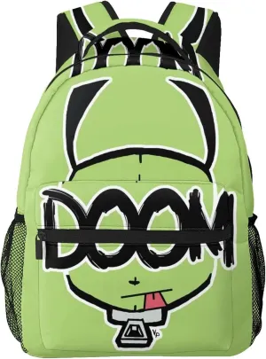 Backpacks Invader Anime Zim Adjustable Laptop Backpack Double Shoulder Bag for Women Men Climbing Shopping Work