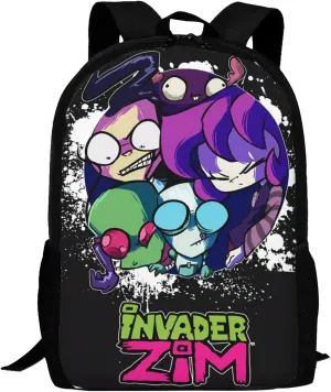 Backpacks Invader Anime Zim Adjustable Laptop Backpack Double Shoulder Bag for Women Men Climbing Shopping Work