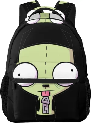 Backpacks Invader Anime Zim Adjustable Laptop Backpack Double Shoulder Bag for Women Men Climbing Shopping Work