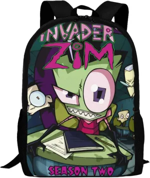 Backpacks Invader Anime Zim Adjustable Laptop Backpack Double Shoulder Bag for Women Men Climbing Shopping Work