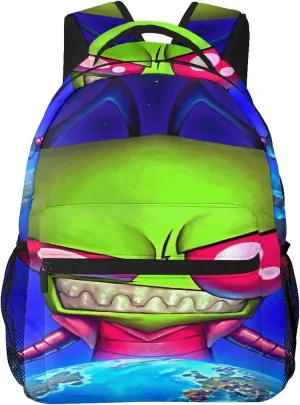 Backpacks Invader Anime Zim Adjustable Laptop Backpack Double Shoulder Bag for Women Men Climbing Shopping Work