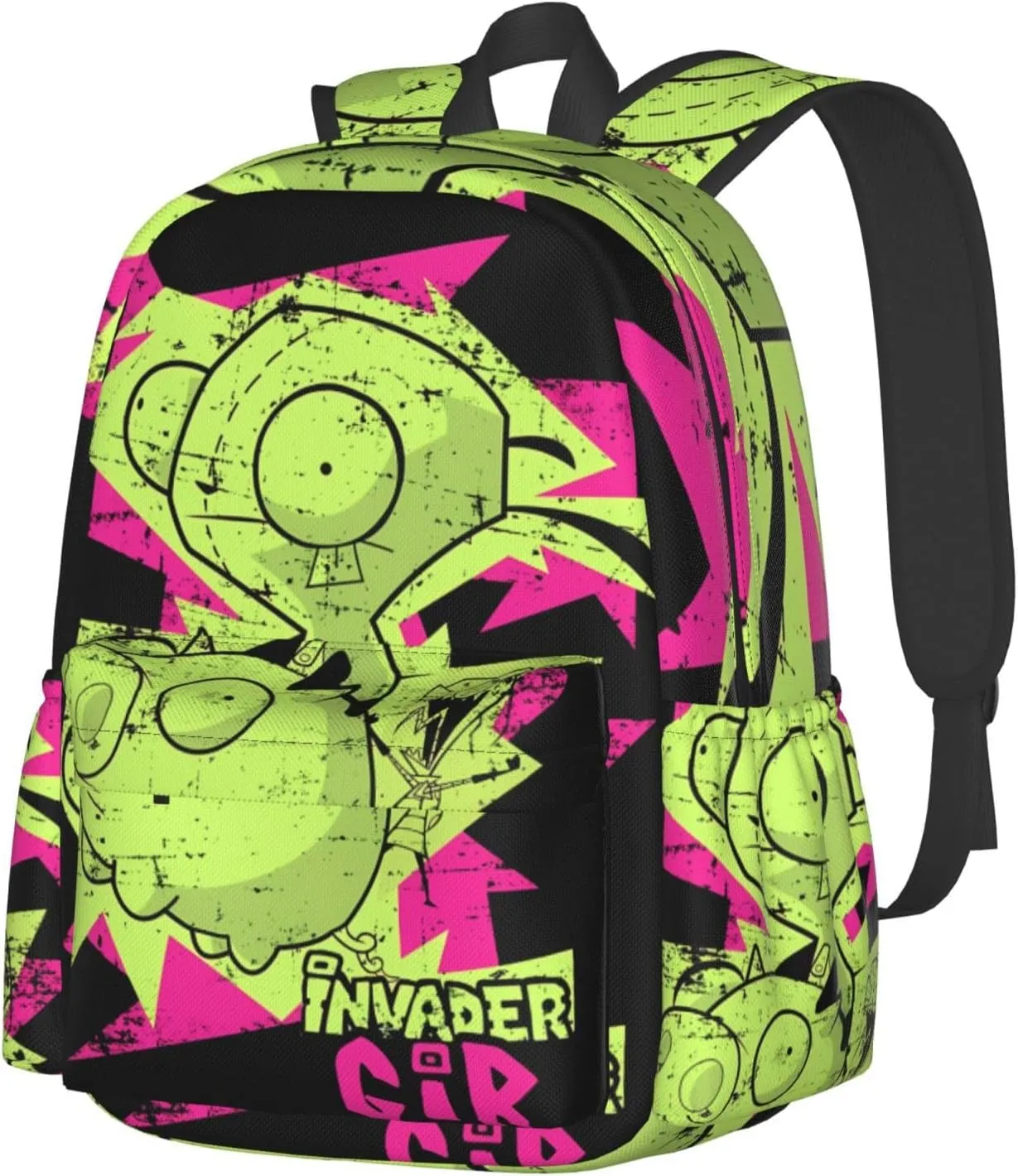 Backpacks Invader Anime Zim Adjustable Laptop Backpack Double Shoulder Bag for Women Men Climbing Shopping Work