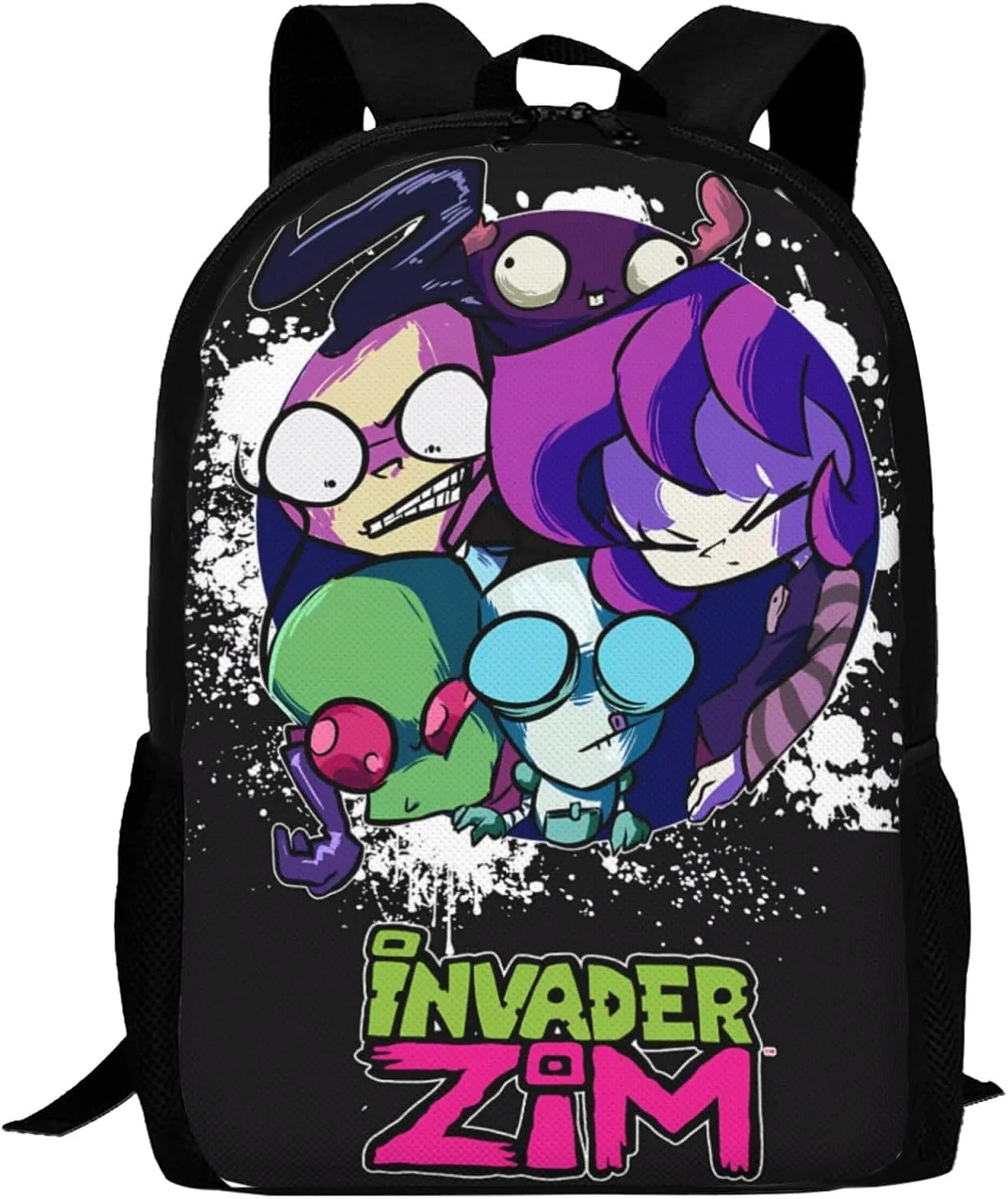 Backpacks Invader Anime Zim Adjustable Laptop Backpack Double Shoulder Bag for Women Men Climbing Shopping Work