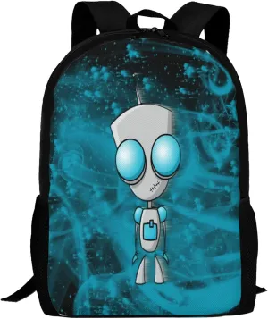 Backpacks Invader Anime Zim Adjustable Laptop Backpack Double Shoulder Bag for Women Men Climbing Shopping Work