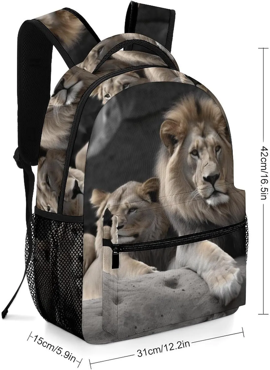 Backpacks Male And Female Lions Travel Bag Laptop Backpack Casual Daypack for Weekender Business Hiking