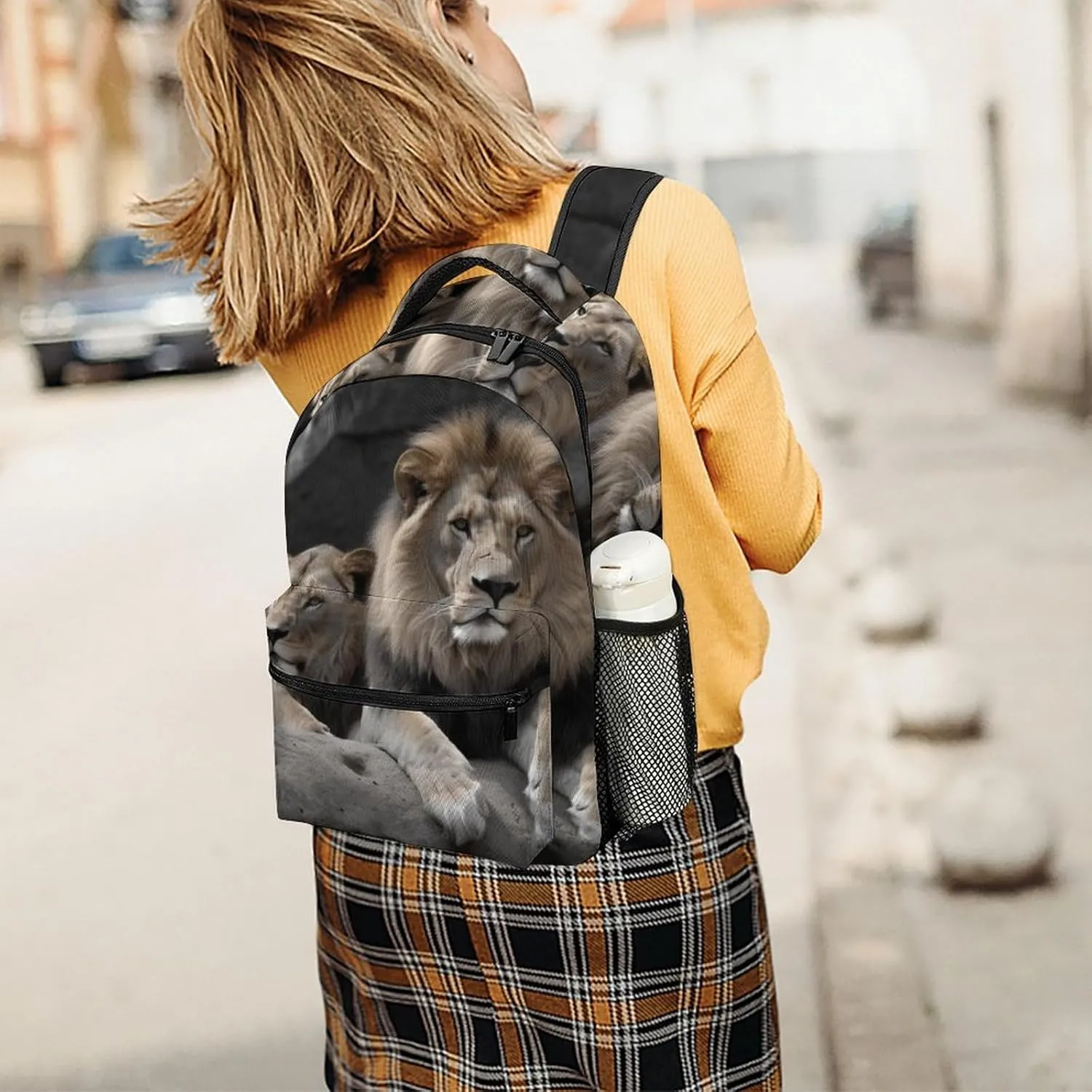 Backpacks Male And Female Lions Travel Bag Laptop Backpack Casual Daypack for Weekender Business Hiking