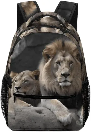 Backpacks Male And Female Lions Travel Bag Laptop Backpack Casual Daypack for Weekender Business Hiking